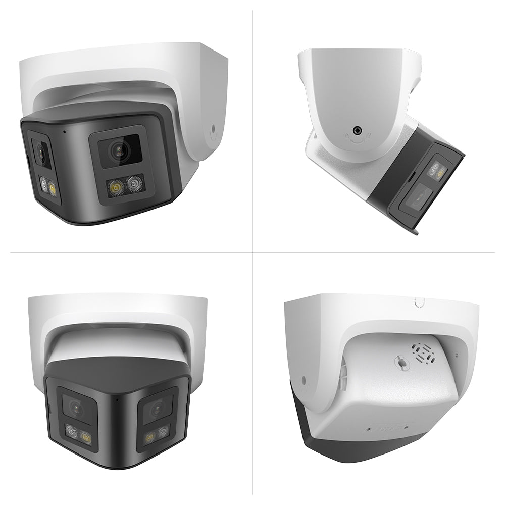 HIKVISION Compatible MIC & Speaker Panoramic 8MP IR PoE 4K 8MP IP Camera 2-Lens Color Night