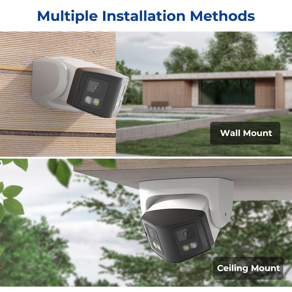 HIKVISION Compatible MIC & Speaker Panoramic 8MP IR PoE 4K 8MP IP Camera 2-Lens Color Night