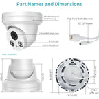 Hikvision Compatible 8MP Full-Color Turret Bulit-in Mic POE IP Camera H.265+ WDR