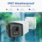 HIKVISION Compatible Panoramic Bullet 4MP Color Night IR Smart Light IP Camera 2-Len Speaker