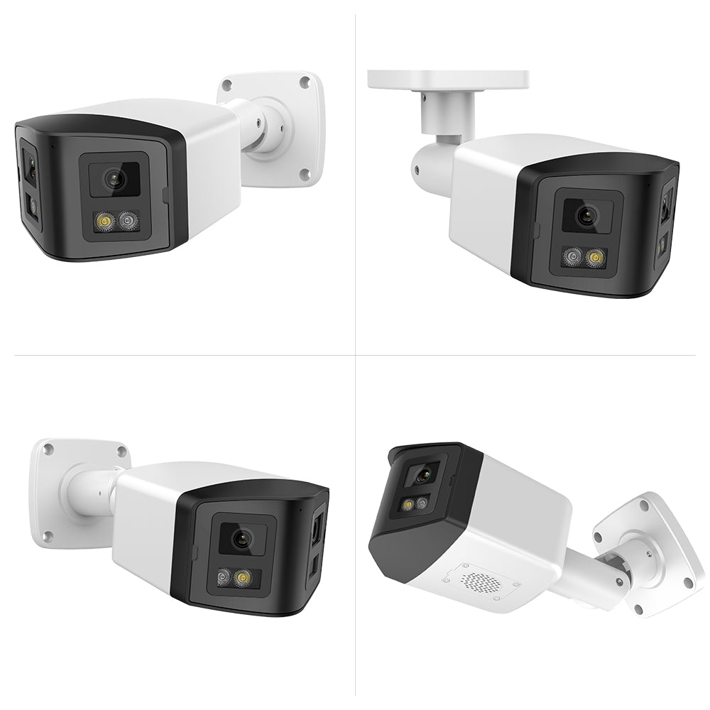 HIKVISION Compatible Panoramic Bullet 4MP Color Night IR Smart Light IP Camera 2-Len Speaker
