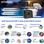 HIKVISION Compatible Panoramic Bullet 4MP Color Night IR Smart Light IP Camera 2-Len Speaker