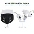 HIKVISION Compatible 8MP 2-Lens Panoramic Speaker+MIC 24/7 Color Night 4K IP Camera Bullet