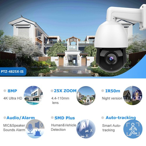 Hikvision Compatible 4K  8MP 25x Smart Tracking PTZ 360° PoE PG4825X-IZ IP Camera